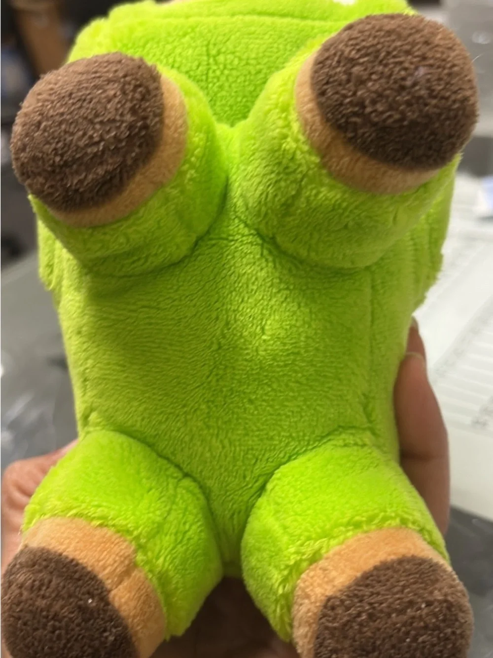 Bright Green Plush Character Toy - Soft Hooded Figure